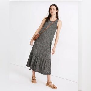 Madewell Knit Tank Ruffle-Hem Dress in Stripe
